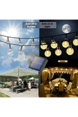 MENFRY Solar Enerjili 10 Metre 80 Ledli 8 Animasyonlu Kristal Top Bahçe Balkon Teras Aydınlatma Dekor Işık - 4