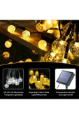 MENFRY Solar Enerjili 10 Metre 80 Ledli 8 Animasyonlu Kristal Top Bahçe Balkon Teras Aydınlatma Dekor Işık - 5