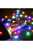 MENFRY Solar Güneş Enerjili Rgb Led 7 Metre 50 Led Top Beyaz Top Bahçe Aydınlatma Led Işık - 2