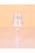 Horasan Ticaret Küçük Boy Kristal Elmas Led Masa Lambası Pilli Projeksiyon Mini Şeffaf Abajur 12 Cm - 1