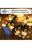MENFRY Solar Enerjili 50 Led Papatya 5 Mt Siyah Kablo 8 Kademeli Bahçe Balkon Ağaç Aydınlatma Dekor Işık - 5