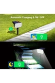 MENFRY Solar Güneş Enerjili Yer Armatürü Bahçe Ağaç Duvar Aydınlatma Sensörlü Saplamalı Led Işık - 4