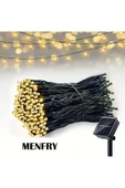 MENFRY Solar Enerjili 10 Metre 100 Ledli 8 Animasyonlu Bahçe Balkon Teras Aydınlatma Dekor Işık - 1