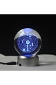 ENASHOP Galaxy Güneş Sistemi Cam Küre Gece Lambası Pilli - 2