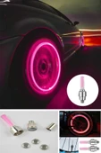 Ksmart 2 Çift (4 Adet) Led Işıklı Hareket Sensörlü Kırmızı Işıklı Bisiklet Araba Motor Sibop Kapağı Lambası - 3