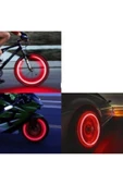 Ksmart 2 Çift (4 Adet) Led Işıklı Hareket Sensörlü Kırmızı Işıklı Bisiklet Araba Motor Sibop Kapağı Lambası - 1