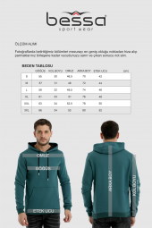 Sırt Baskılı Kapüşonlu Sweatshirt Kanguru Cepli - 1