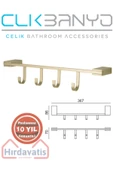 ÇELİK BANYO Havlu Askısı Paslanmaz Pirinç Titanik 4'lü Askılık Altın Gold thumbnail 1