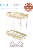 ÇELİK BANYO Paslanmaz Pirinç Kumru Lama Șampuanlık İkili 15x25 Altın Sarı Gold thumbnail 1