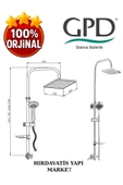 GPD DST24 Duş Seti (5 Fonksiyonlu El Duşu + 250X250) thumbnail 3