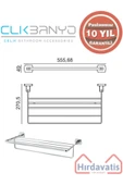 ÇELİK BANYO Paslanmaz Pirinç Milano Raf Havluluk 50cm thumbnail 2