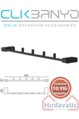 ÇELİK BANYO Paslanmaz Pirinç Titanik 5'li Set Mat Siyah Askılık Havlu Askısı thumbnail 1