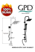 GPD DST19-3-S Yönlendiricili Duş Seti (Tek Fonksiyonlu El Duşu + 200X200) thumbnail 3