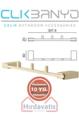 ÇELİK BANYO Paslanmaz Pirinç Altın Gold Titanik 3'lü Set Askılık thumbnail 2