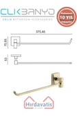 ÇELİK BANYO Paslanmaz Pirinç Kumru Tekli Döner Havluluk Altın Sarı Gold thumbnail 2