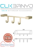 ÇELİK BANYO Havlu Askısı Paslanmaz Pirinç Titanik 3'lü Askılık Altın Gold thumbnail 1