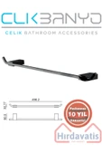 CLK BANYO Paslanmaz Pirinç Mat Siyah Titanik 50cm Uzun Havluluk thumbnail 1