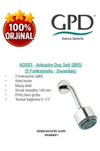 GPD ADS03 Ankastre Duş Başlığı (5 Fonksiyonlu Ø85) thumbnail 4