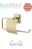 ÇELİK BANYO Paslanmaz Pirinç Kumru Geniș Kapaklı Kağıt Havluluk Altın Sarı Gold thumbnail 1