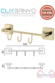 ÇELİK BANYO Paslanmaz Pirinç Vizyon Kanca 3’lü Askılık Altın Sarı Gold thumbnail 1