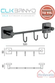 ÇELİK BANYO Paslanmaz Pirinç Vizyon Kanca 3’lü Askılık Mat Siyah thumbnail 2