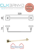 ÇELİK BANYO Paslanmaz Pirinç Tamay Havluluk 30cm Altın Sarı Gold thumbnail 2