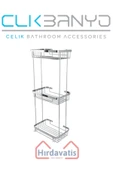 ÇELİK BANYO Taci 304 Üçlü 23x15cm Sabunluk Şampuanlık Ve Köşe Süngerlik thumbnail 1