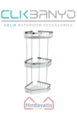 ÇELİK BANYO Selen 304 Üçlü 19x19cm Sabunluk Şampuanlık Ve Köşe Süngerlik thumbnail 1