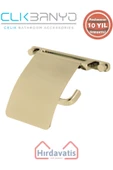 ÇELİK BANYO Paslanmaz Pirinç Mercan Geniş Kapaklı Kağıtlık Altın Sarı Gold thumbnail 1