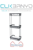 ÇELİK BANYO Üçlü Metal Taci 23x15x60 Sabunluk Şampuanlık Ve Köşe Süngerlik thumbnail 1