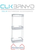 ÇELİK BANYO Üçlü Metal Taci 23x15x60 Sabunluk Şampuanlık Ve Köşe Süngerlik thumbnail 3