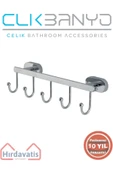 ÇELİK BANYO Paslanmaz Pirinç Zirve 5’li Askılık - 1