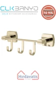 ÇELİK BANYO Paslanmaz Pirinç Milano 3’lü Askılık Altın Sarı Gold thumbnail 1