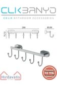 ÇELİK BANYO Paslanmaz Pirinç Zirve 5’li Askılık - 2