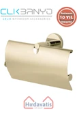 ÇELİK BANYO Paslanmaz Pirinç Flora Kağıtlık Geniș Kapaklı İkili Altın Sarı Gold thumbnail 1