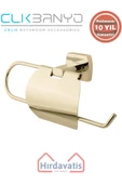 ÇELİK BANYO Paslanmaz Pirinç Milano Geni? Kapaklı Kağıt Havluluk Altın Sarı Gold thumbnail 1