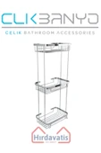 ÇELİK BANYO Taci 304 Üçlü 23x15cm Sabunluk Şampuanlık Ve Köşe Süngerlik thumbnail 3