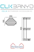 ÇELİK BANYO Selen 304 Üçlü 19x19cm Sabunluk Şampuanlık Ve Köşe Süngerlik thumbnail 2