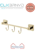 ÇELİK BANYO Paslanmaz Pirinç Tamay 3’lü Askılık Altın Sarı Gold thumbnail 1