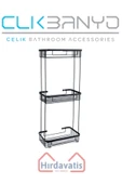 ÇELİK BANYO Üçlü Metal Taci 23x15x60 Sabunluk Şampuanlık Ve Köşe Süngerlik thumbnail 3