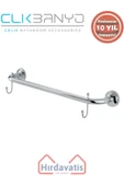 ÇELİK BANYO Paslanmaz Pirinç Bella Uzun Havluluk Çift Kancalı 50cm thumbnail 1