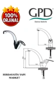 GPD Adrio MTT120 Tek Su Girişli Tek Gövde Lavabo Bataryası - 3