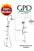 GPD DST19-2 Yönlendiricili Duş Seti (3 Fonksiyonlu El Duşu + Ø200) - 8