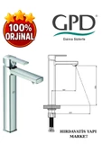 GPD Pedra MSL160 Set Üstü Lavabo Bataryası - 3