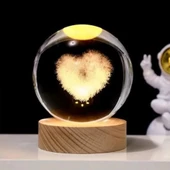 Kalp Tasarımlı Işıklı Cam Küre Cap 6 Cm Kod 62 - 1