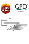 GPD ADS27-S Ankastre Duş Başlığı (Duvardan_200X200) - 2