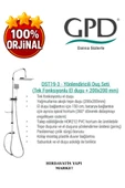 GPD DST19-3 Yönlendiricili Duş Seti (Tek Fonksiyonlu El Duşu + 200X200) - 9