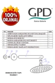 GPD ADS28-S Ankastre Duş Başlığı (Duvardan_Ø200) - 10