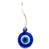 Nazar Boncuklu Mavi Renk Mini Duvar Süsü Dekoratif Hediyelik Cam Eşya - 2