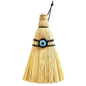 Nazar Boncuklu Mini Boy Dekoratif Çalı Süpürgesi Duvar Süsü - 1